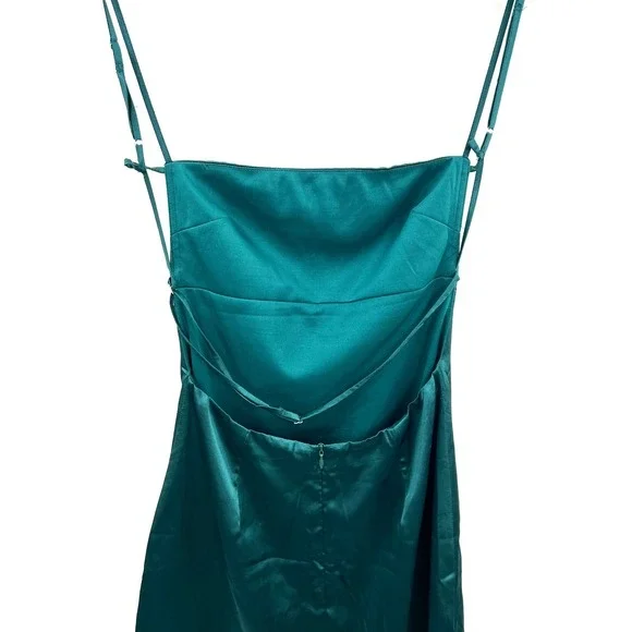 Lucy in the Sky satin slip dress y2k 90 retro green main character chic XS - Picture 6 of 15